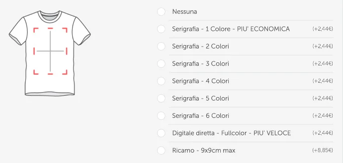 magliette personalizzate unisex costo stampa